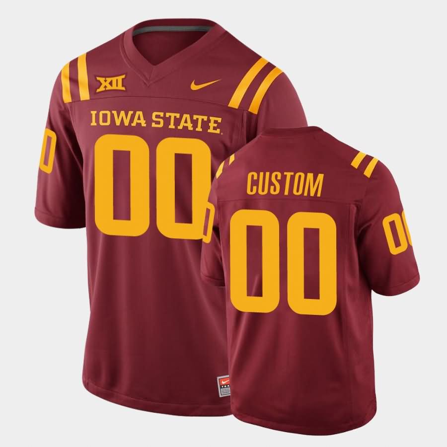 Iowa State Cyclones Men's #00 Custom Nike NCAA Authentic Cardinal College Stitched Football Jersey FA42M71AQ